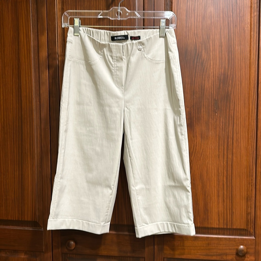 Robell Cropped Pants, cream, Size 4